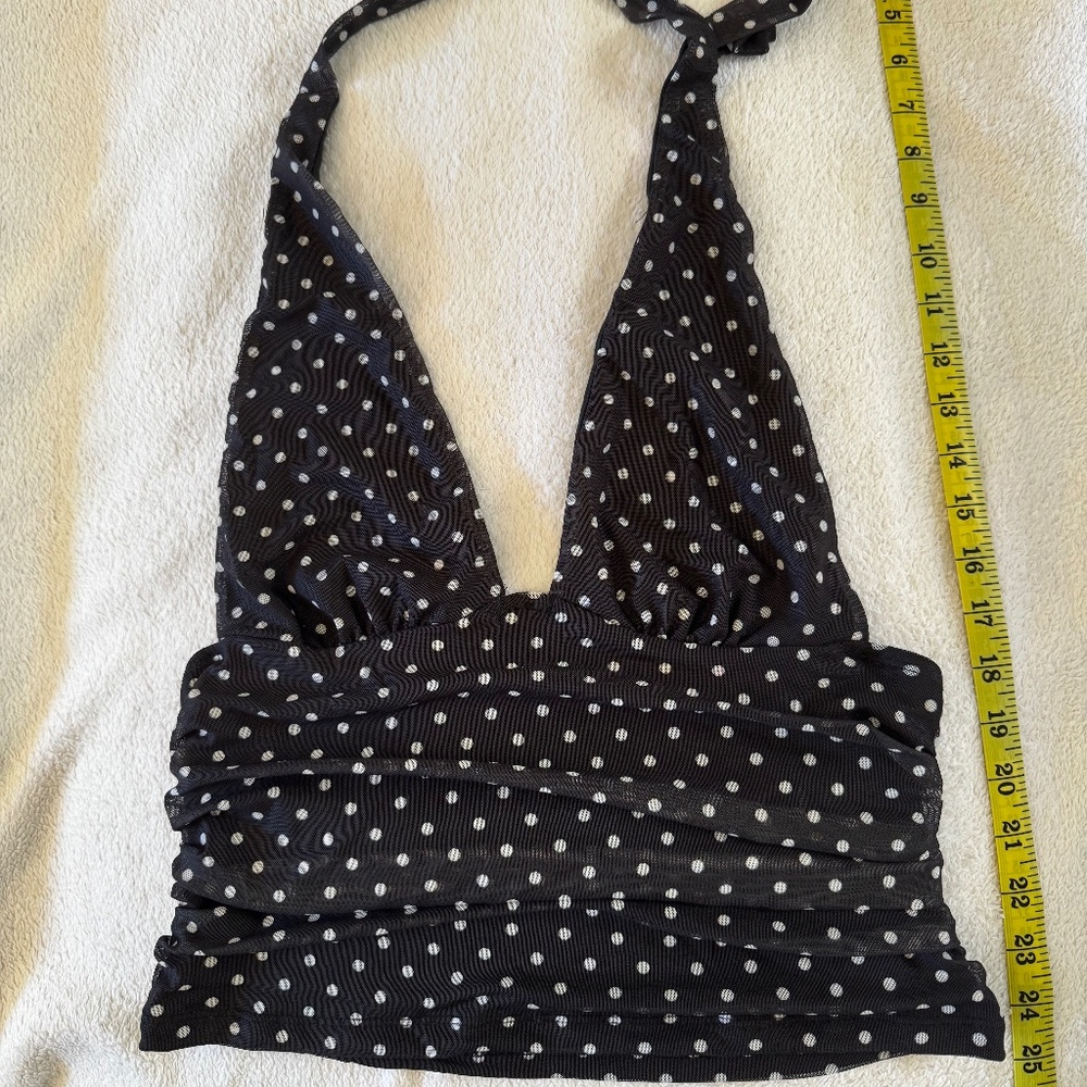 SHEIN Black w/White Polka Dots Halter top